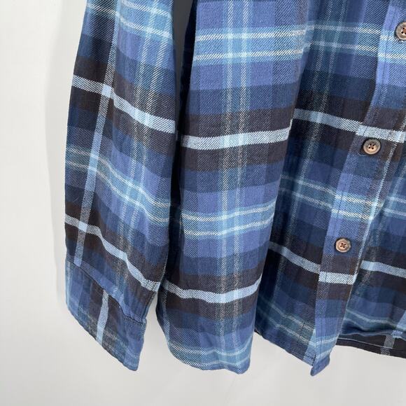 JACHS Heritage Flannel Button Down Shirt Mens Size XXL Heavyweight Blue Plaid - Picture 7 of 11